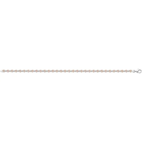 Silver Cz Morganite Tennis Bracelet 3.4g